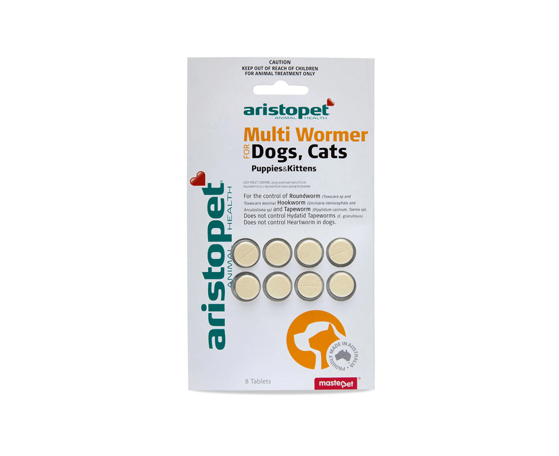 Aristopet Multiwormer Tablets Dogs and Cats 8 Tablets