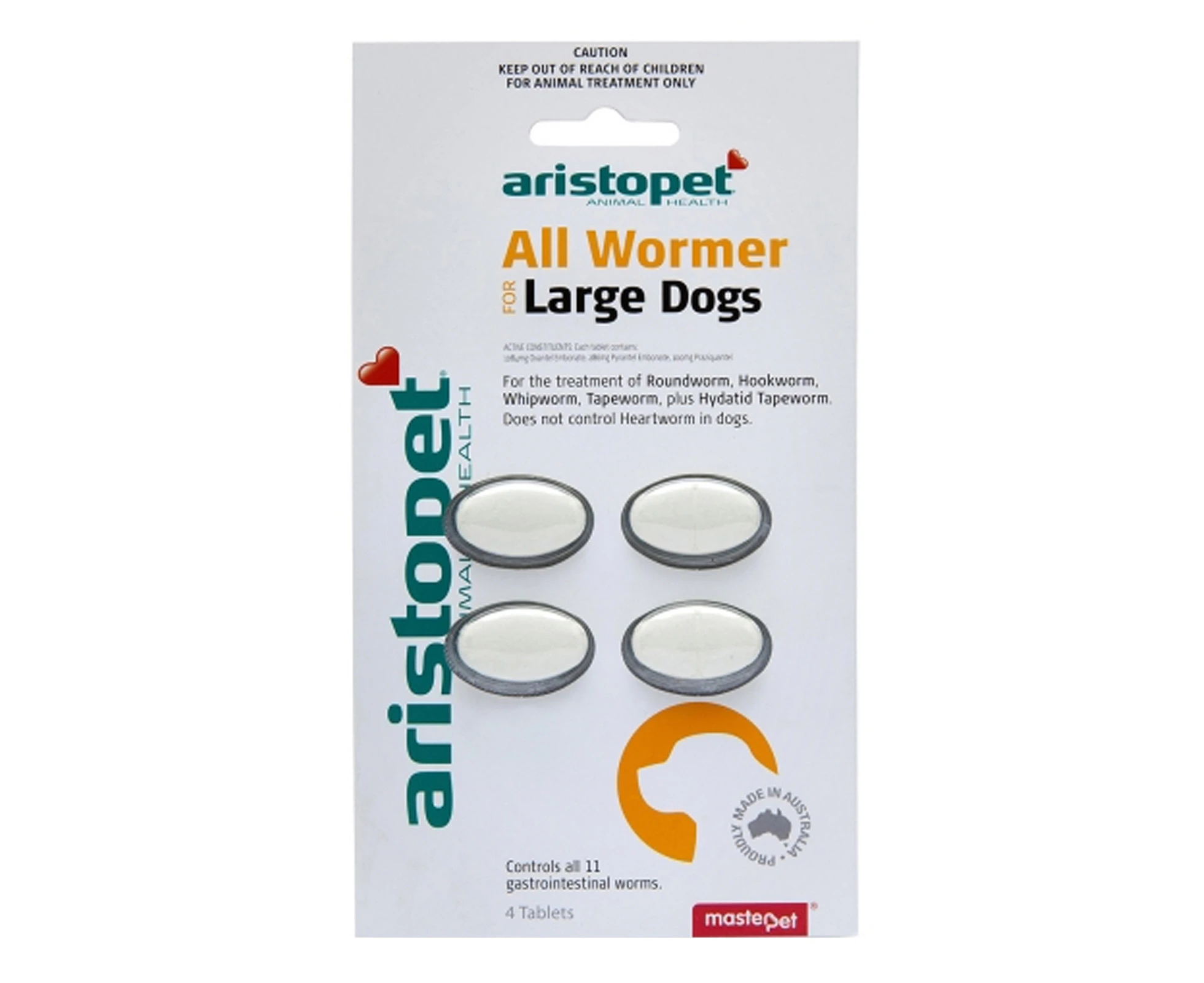 Aristopet Allwormer For Large Dogs 20 Kg 2 Tablets