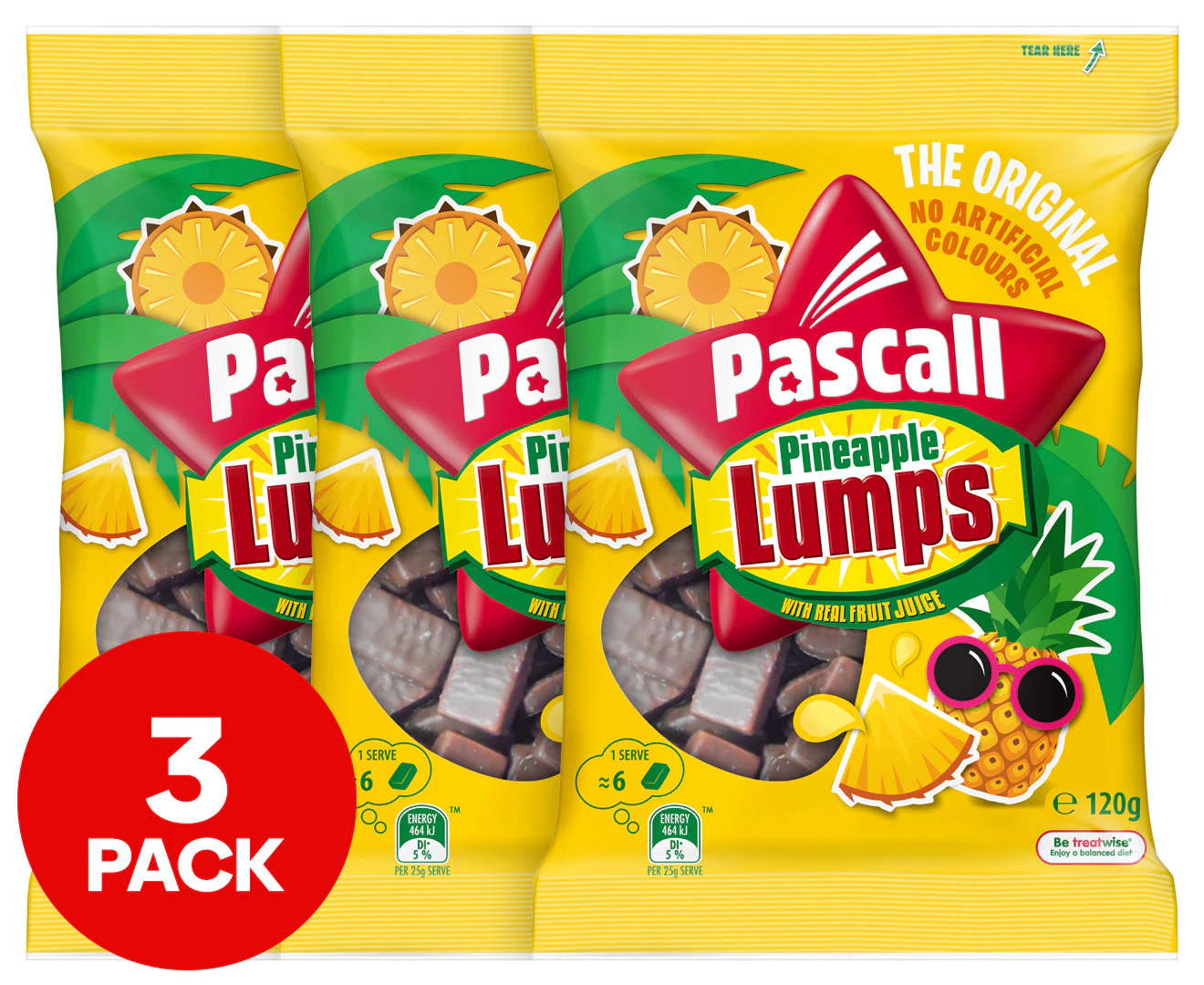 3 x Pascall Pineapple Lumps 120g