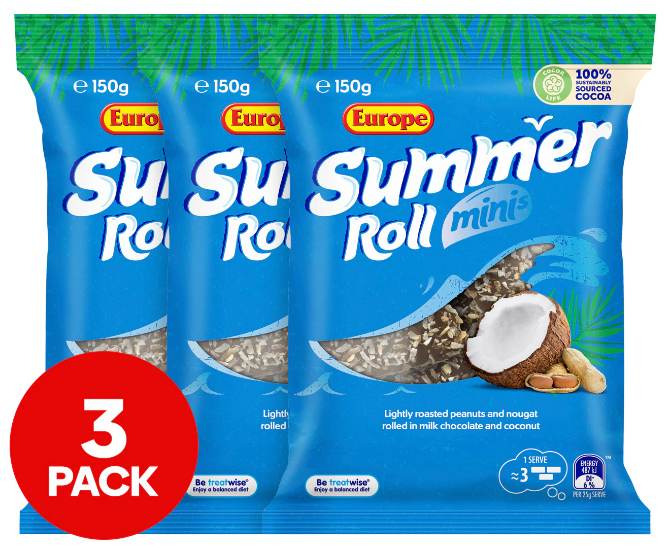 3 x Europe Summer Roll Minis 150g