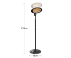 YOPOWER 2000W Electric Patio Heater with Tip-over Protection and Adjustable Height for Indoor and Outdoor Use