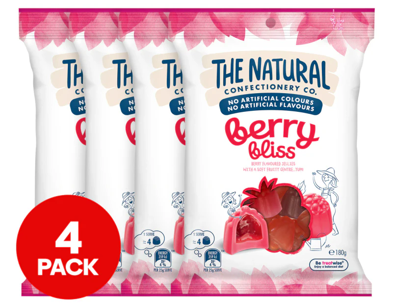 4 x The Natural Confectionery Co. Berry Bliss 180g