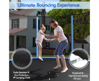 Costway 14FT Kids Trampoline Jumping Trampolines w/Ladder & Safety Net Pad Indoor Outdoor Fun Toys Gift Blue