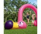 Bestway Inflatable Jumbo Pink Flamingo Sprinkler Spray Arch 3.4x1.1x1.9m