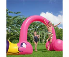 Bestway Inflatable Jumbo Pink Flamingo Sprinkler Spray Arch 3.4x1.1x1.9m