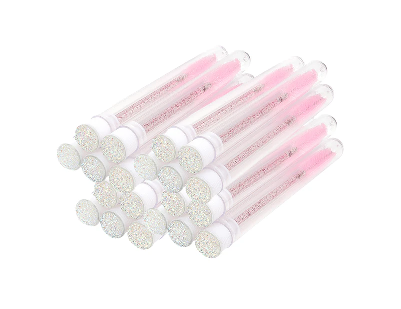 Eyelash Brushes for Eyelash Extensions Spoolies Cleaning Mascara Wands Tube Diamond Disposable Makeup Tool Applicator Extension Supplies-White