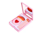 Easy-taken Travel Makeup Brush Set, 5pcs Mini Complete Function Cosmetic Brushes Kit with Mirror-Orange