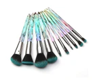 Makeup Brush Set, 10 PCS Crystal Makeup Brushes Synthetic Bristles-A