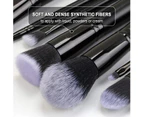Makeup Brushes 15 Pcs Makeup Brush Set Premium Synthetic Foundation Powder Concealers Eye shadows Blush Black Brush Set with Gray Bag
