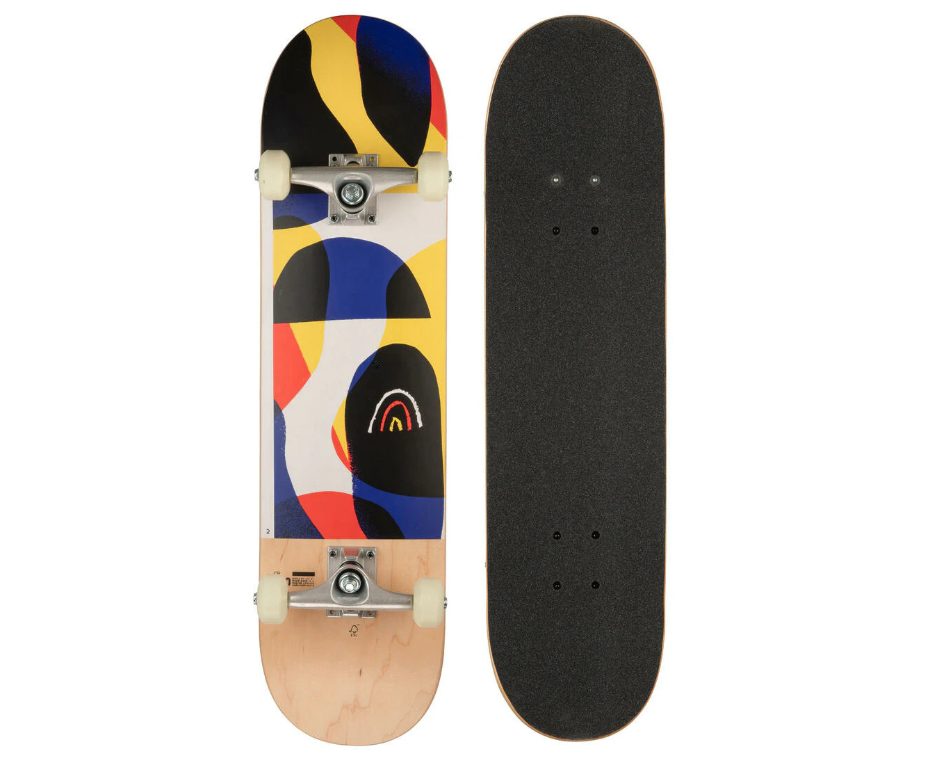 DECATHLON OXELO Complete Skateboard 8" - CP100 FSC Maple - Fluo Lime Yellow