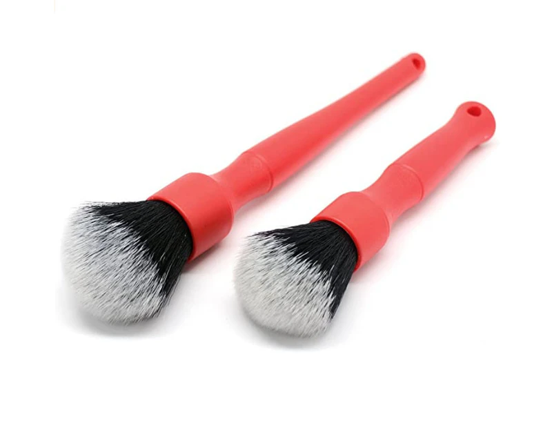 Comfortable Grip and Scratch-Free Cleaning for Exterior Ultra-Soft Detailing Brush Set-Red