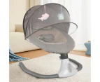 Advwin Baby Electric Rocking Chair Bouncer Seat Soft Peachskin with Mosquito Net Grey