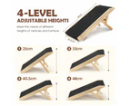 Pet Dog Ramp Stairs Steps Puppy Cat Ladder Folding Adjustable for Bed Car Couch Sofa Portable 4 Levels Height Pine Wood