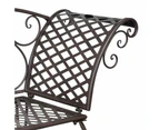 vidaXL Garden Chaise Lounge 128 cm Steel Antique Brown