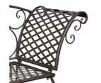 Garden Chaise Lounge 128 cm Steel Antique Brown