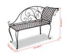 vidaXL Garden Chaise Lounge 128 cm Steel Antique Brown