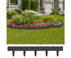 vidaXL Plastic Garden / Lawn Fence Stone Look 41 pcs 10 m