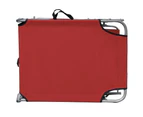 vidaXL Folding Sun Lounger with Canopy Steel and Fabric Red