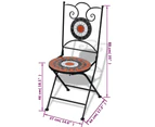 Folding Bistro Chairs 2 pcs Ceramic Terracotta and White