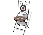 vidaXL Folding Bistro Chairs 2 pcs Ceramic Terracotta and White