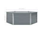 vidaXL Raised Garden Bed 129x129x46 cm Galvanised Steel Grey