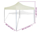 vidaXL Cream Foldable Tent 3 x 3 m