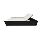 vidaXL Outdoor Lounge Bed with Cushion Poly Rattan Black