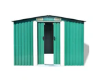 vidaXL Garden Storage Shed Green Metal 257x205x178 cm