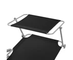 vidaXL Sun Lounger with Canopy Steel Black