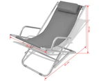 vidaXL Reclining Deck Chairs 2 pcs Steel Grey
