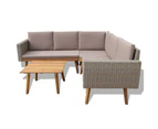 vidaXL 4 Piece Garden Lounge Set with Cushions Poly Rattan Grey