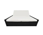 vidaXL Outdoor Lounge Bed with Cushion Poly Rattan Black