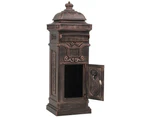 Pillar Letterbox Aluminium Vintage Style Rustproof Bronze
