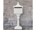 Pedestal Letterbox Aluminium Vintage Style Rustproof White