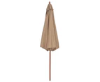 vidaXL Outdoor Parasol with Wooden Pole 300 cm Taupe