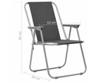 vidaXL Folding Camping Chairs 2 pcs 52x59x80 cm Grey