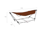 vidaXL Hammock with Foldable Stand Brown