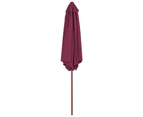 vidaXL Outdoor Parasol with Wooden Pole 270 cm Bordeaux Red