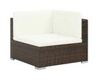 vidaXL 6 Piece Garden Lounge Set with Cushions Poly Rattan Brown