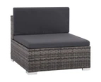 vidaXL 7 Piece Garden Lounge Set with Cushions Poly Rattan Grey