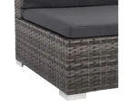 vidaXL 7 Piece Garden Lounge Set with Cushions Poly Rattan Grey