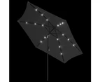 Outdoor Parasol with LED Lights and Steel Pole 300cm Anthracite