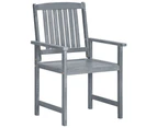 vidaXL Garden Chairs 2 pcs Grey Solid Acacia Wood