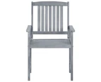 vidaXL Garden Chairs 2 pcs Grey Solid Acacia Wood