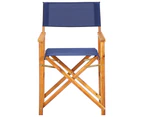 vidaXL Director's Chairs 2 pcs Solid Acacia Wood Blue