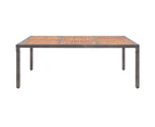 vidaXL Garden Table Grey 200x150x74 cm Poly Rattan and Acacia Wood