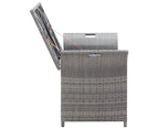 vidaXL Storage Bench with Cushion Grey 138 cm Poly Rattan