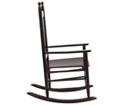 vidaXL Rocking Chair with Curved Seat Brown Poplar Wood