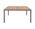 vidaXL Garden Table Grey 200x150x74 cm Poly Rattan and Acacia Wood