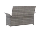 vidaXL Storage Bench with Cushion Grey 138 cm Poly Rattan